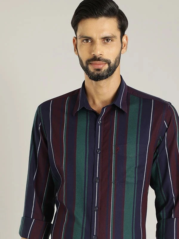 Indian Terrain Men Striped Multicolor Shirt